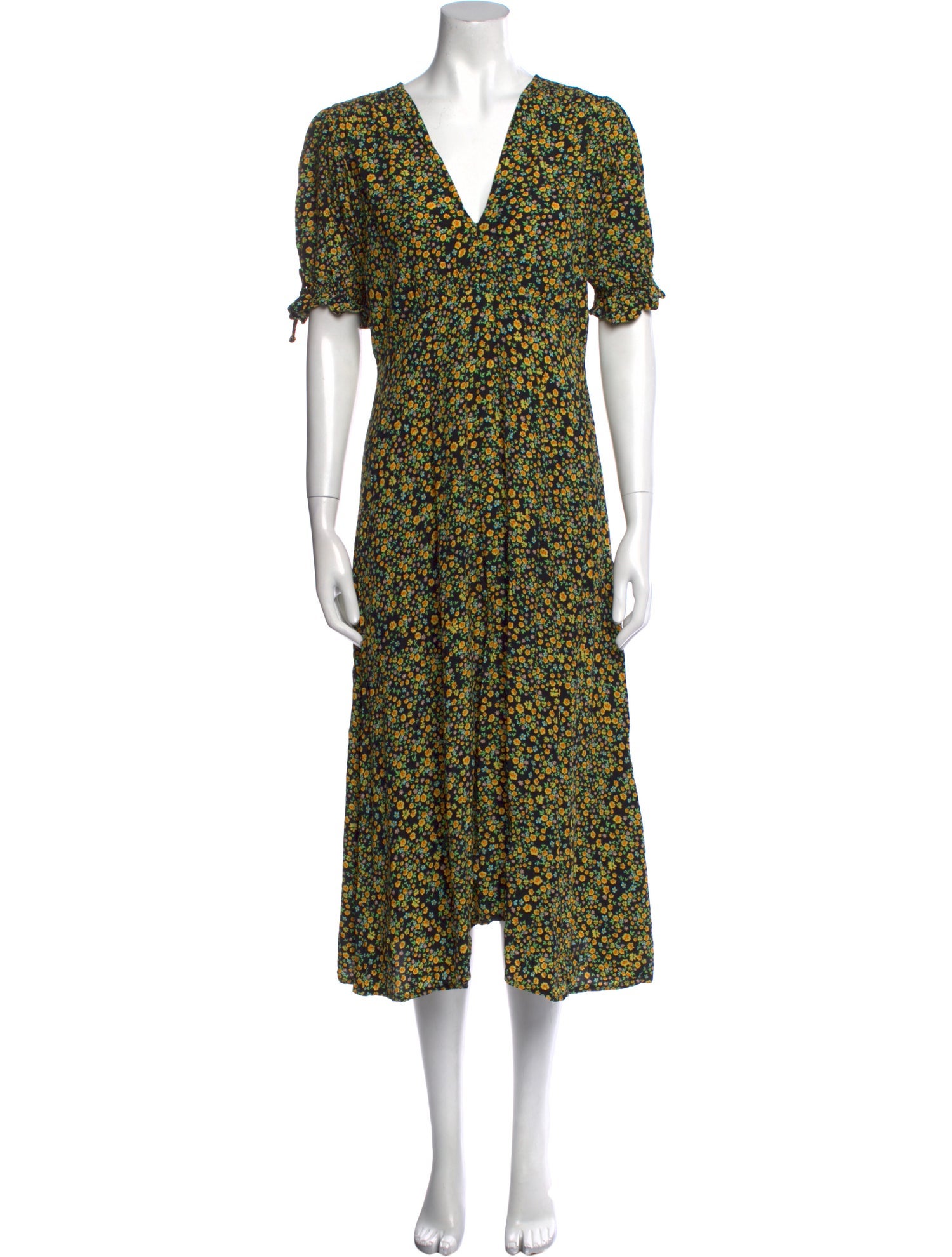 Faithfull The Brand Floral Print Midi Length Dress