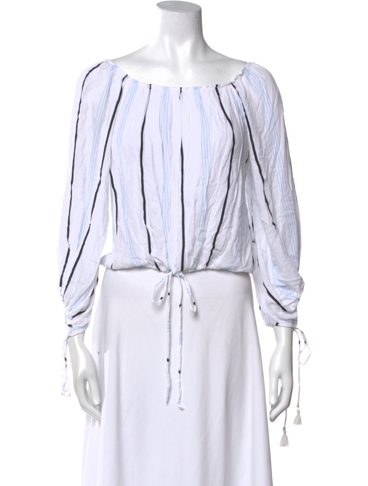 Faithfull The Brand Striped Bateau Neckline Crop Top