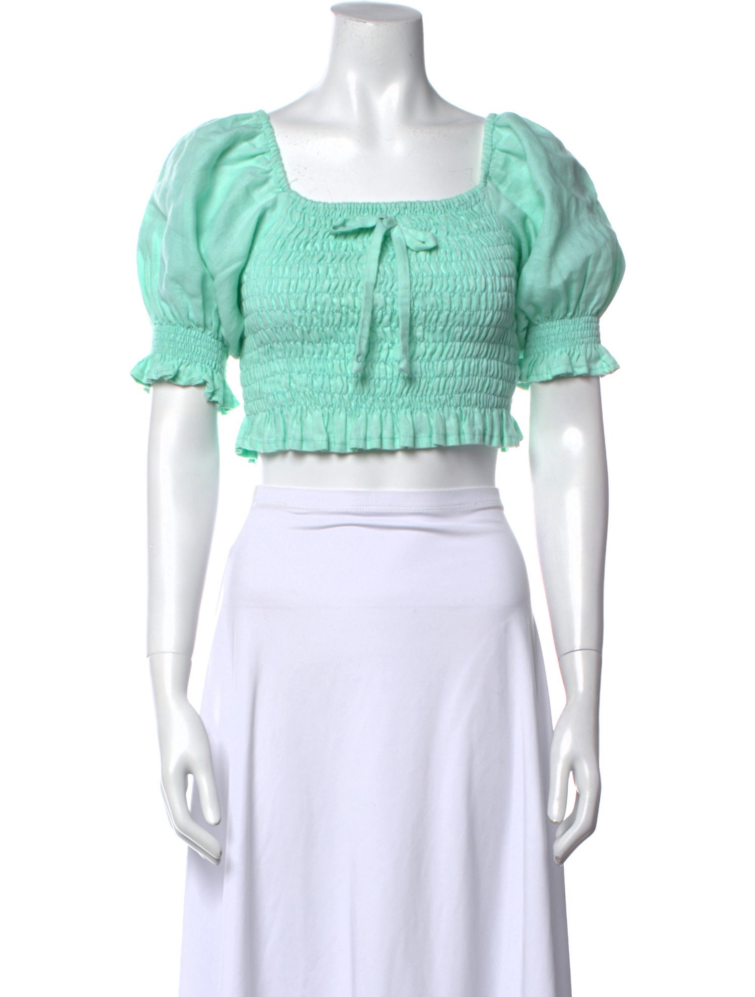 Faithfull The Brand Linen Square Neckline Crop Top w/ Tags