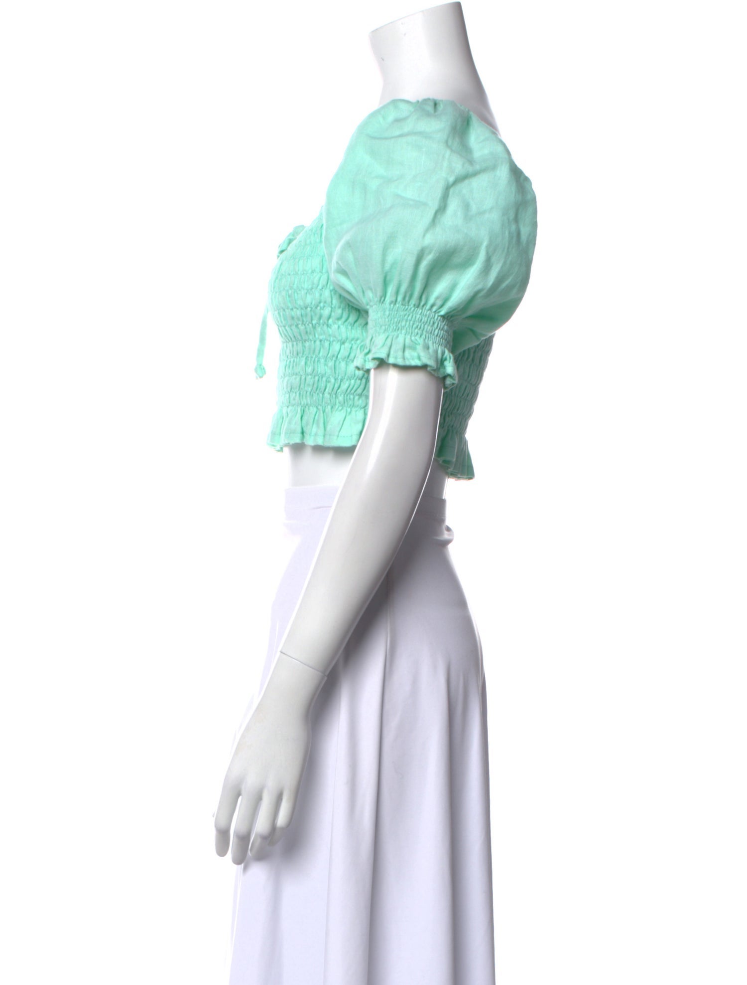 Faithfull The Brand Linen Square Neckline Crop Top w/ Tags