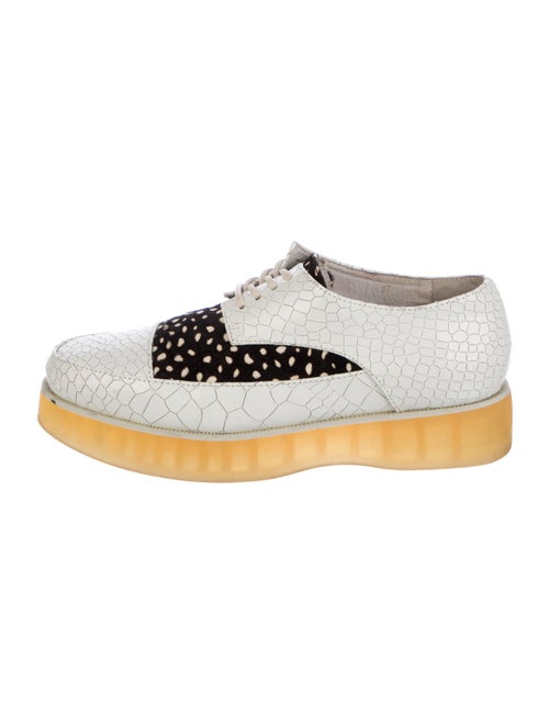 F-Troupe London Embossed Leather Animal Print Oxfords