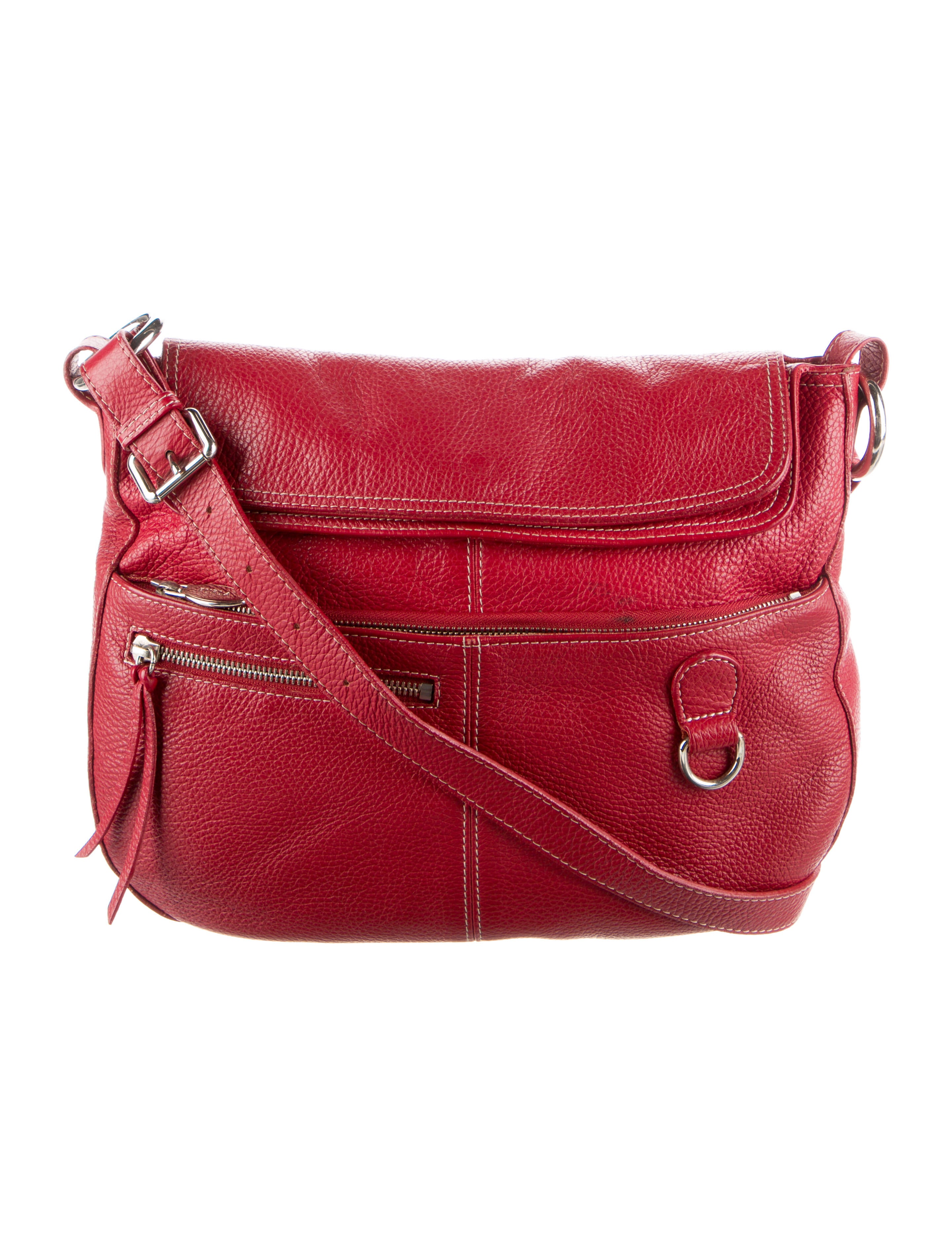 Marc Jacobs Textured Leather Crossbody Bag Burgundy Crossbody Bags