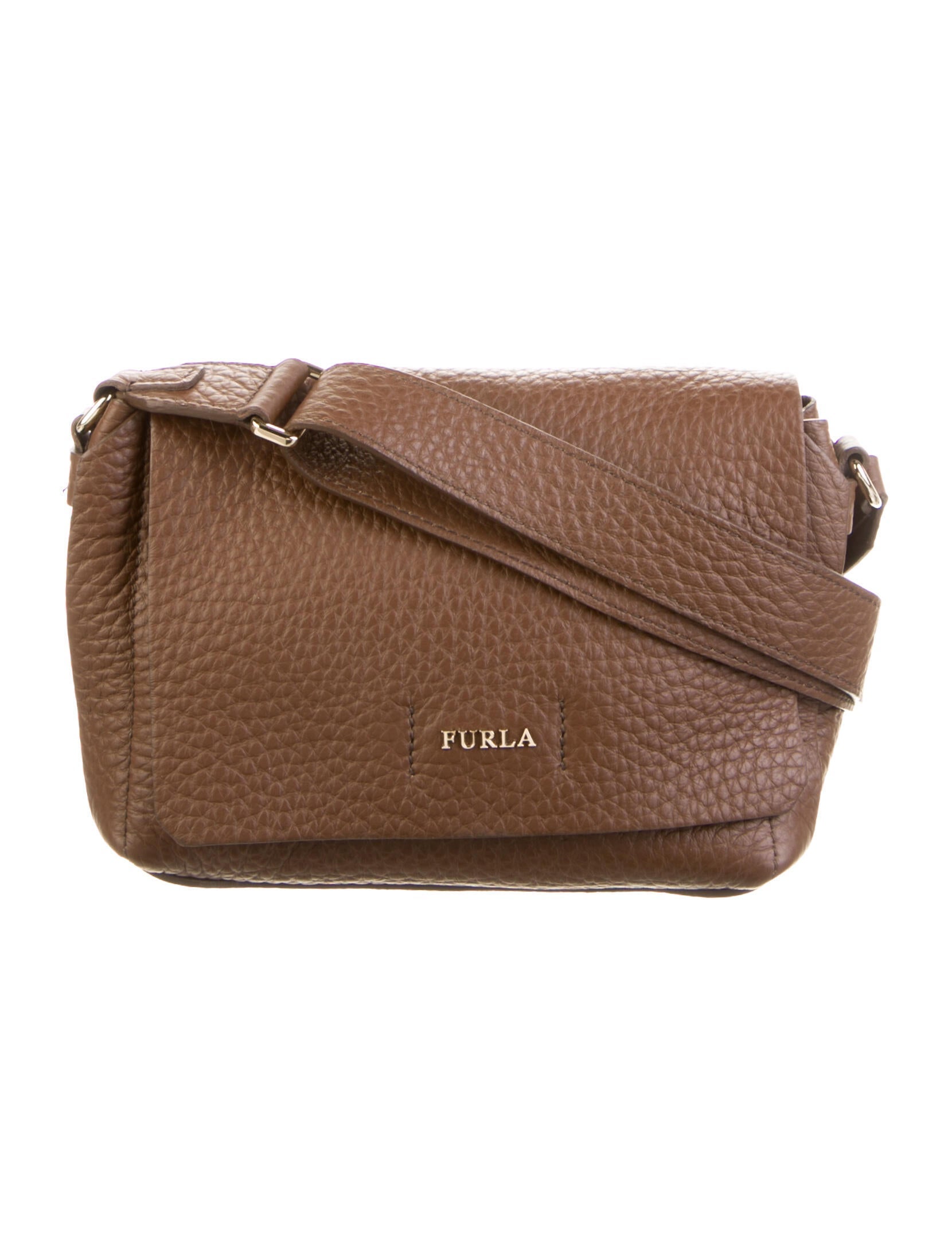 Furla Textured Leather Crossbody Bag Brown Crossbody Bags, Handbags