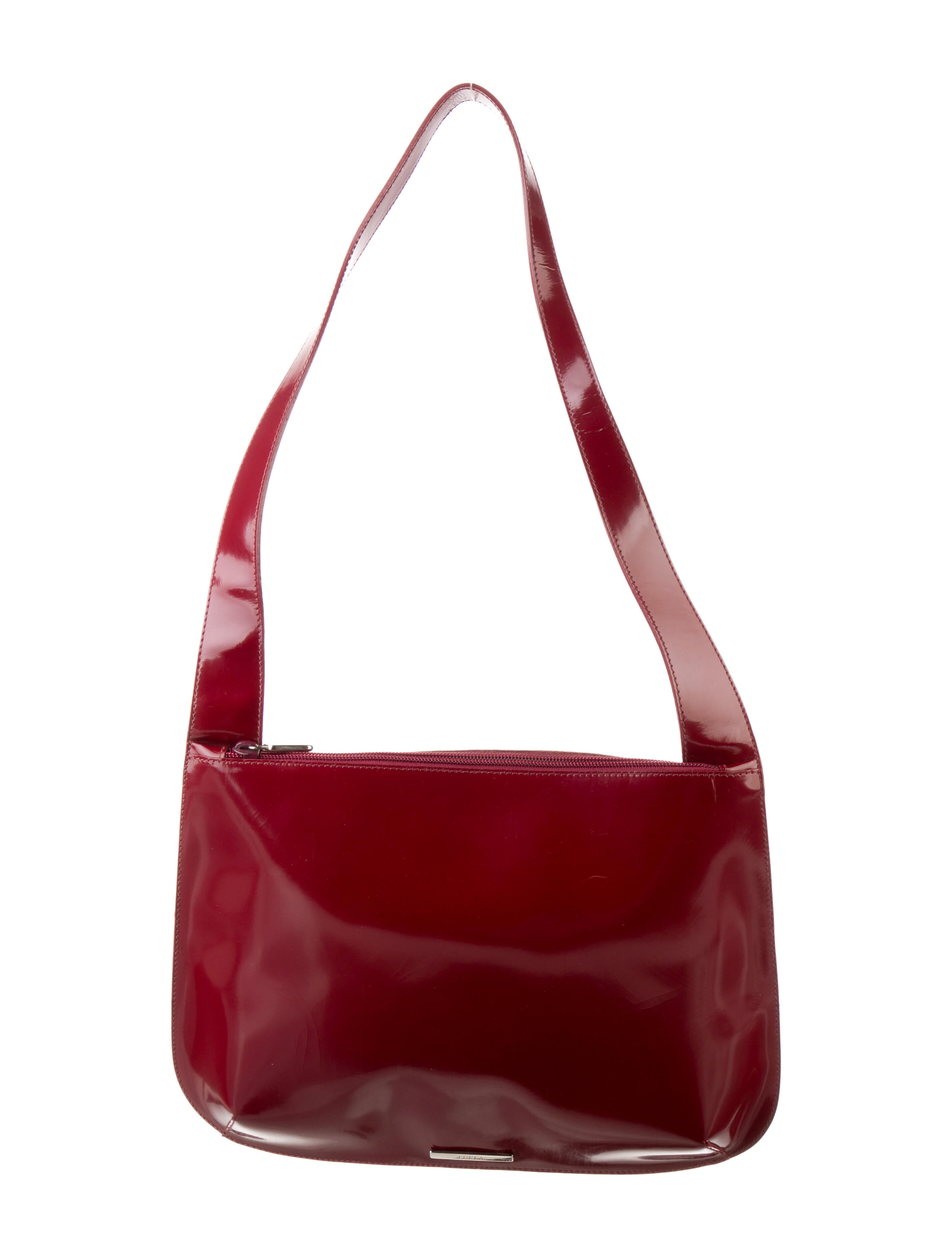 Furla Patent Leather Shoulder Bag Red Shoulder Bags, Handbags