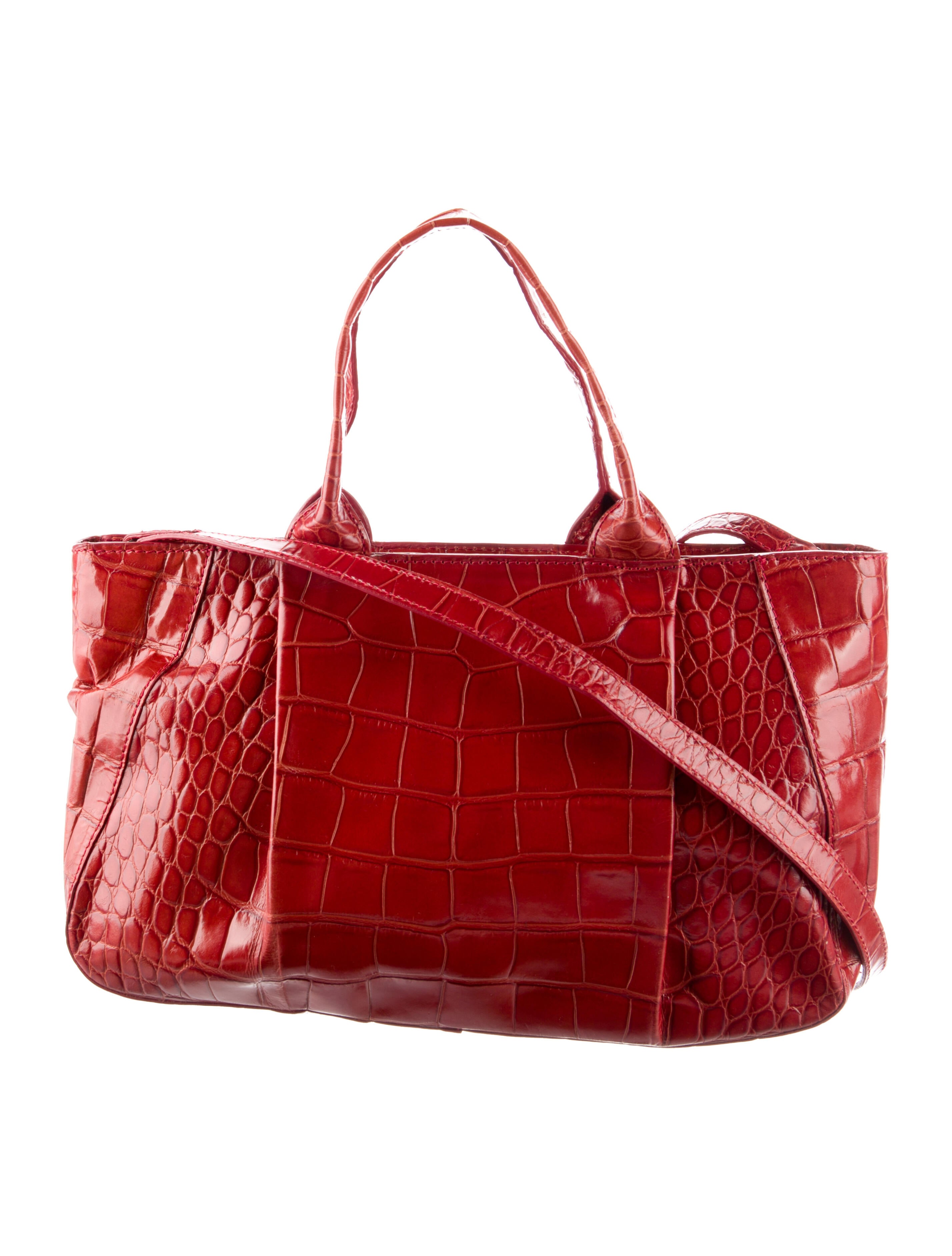 Alice + Olivia Embossed Leather Handle Bag Red Handle Bags, Handbags