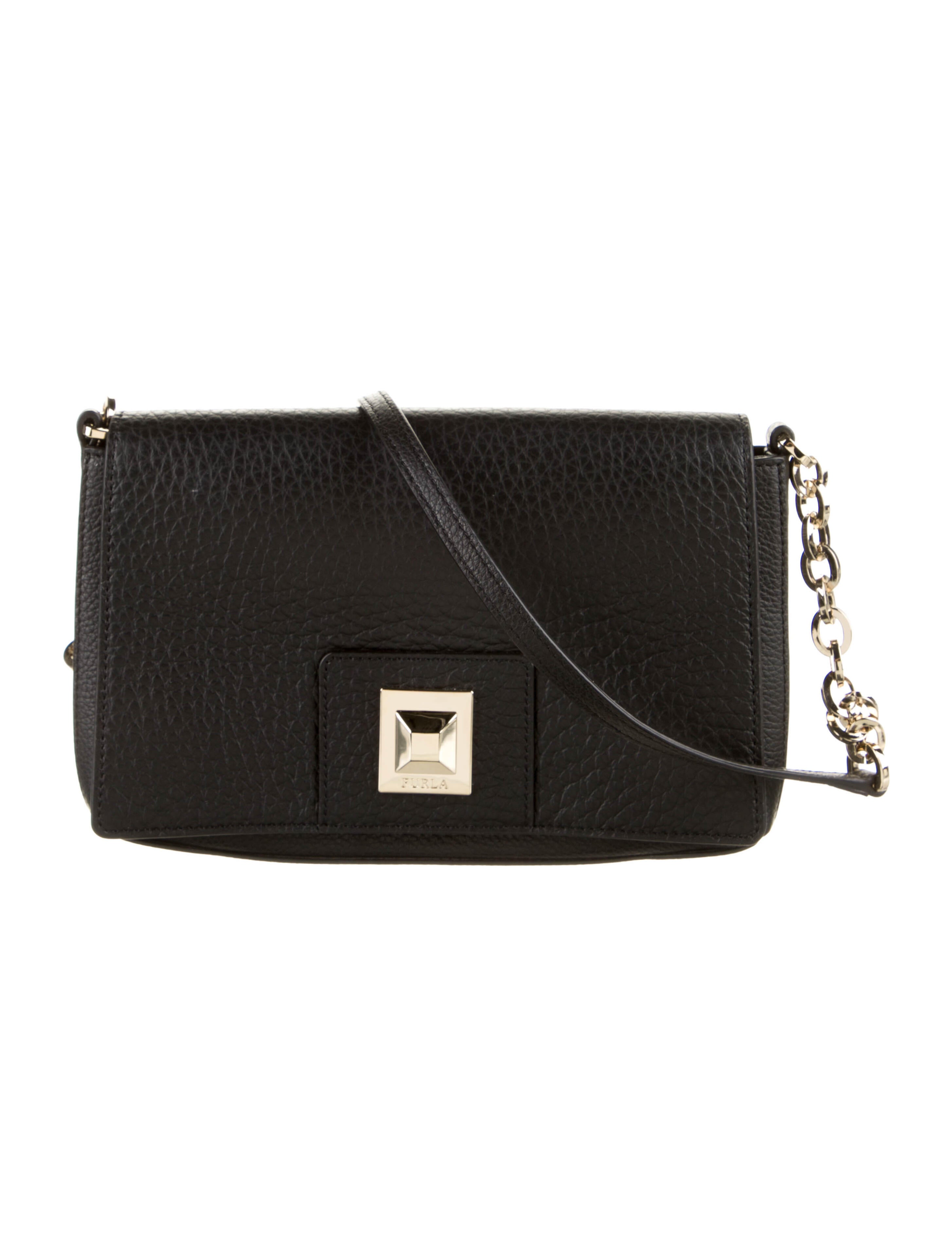 Furla ChainLink Leather Crossbody Bag w/ Tags Black Crossbody Bags, Handbags WFU31158 The