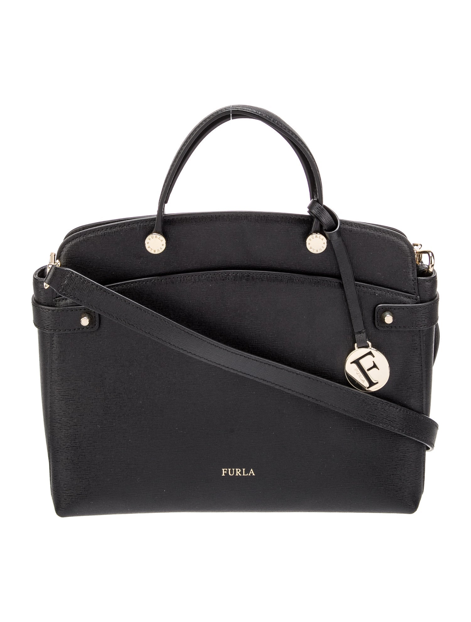 Furla Leather Shoulder Bag Black Shoulder Bags, Handbags WFU33198