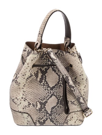 Furla Embossed Leather Bucket Bag
