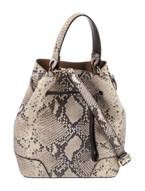 Furla Embossed Leather Bucket Bag