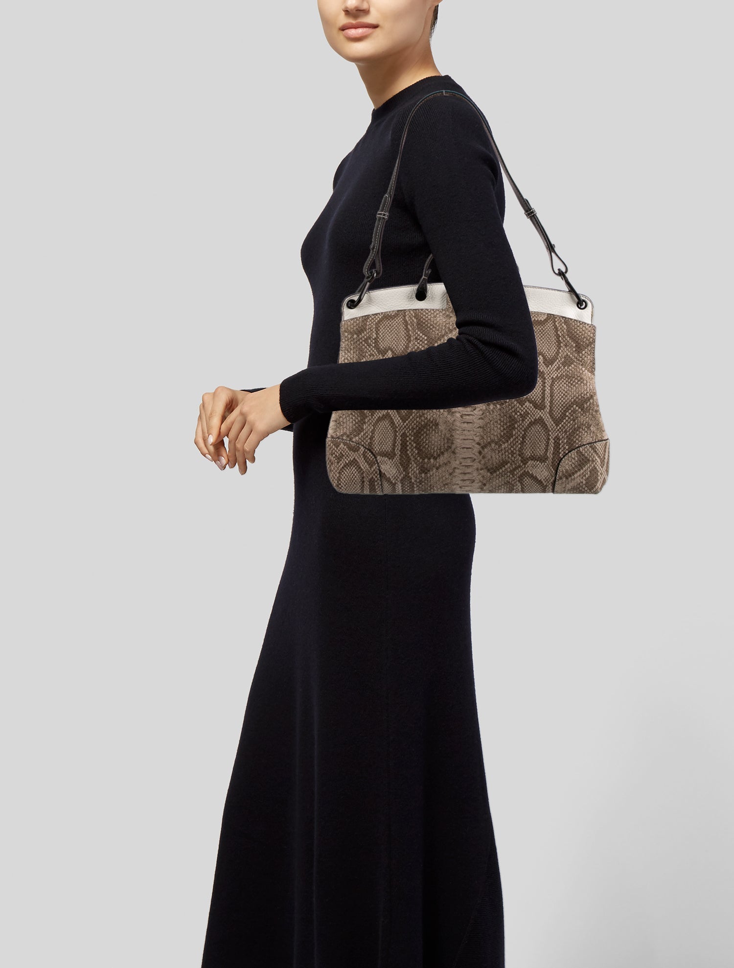 Furla Suede Top Handle Bag