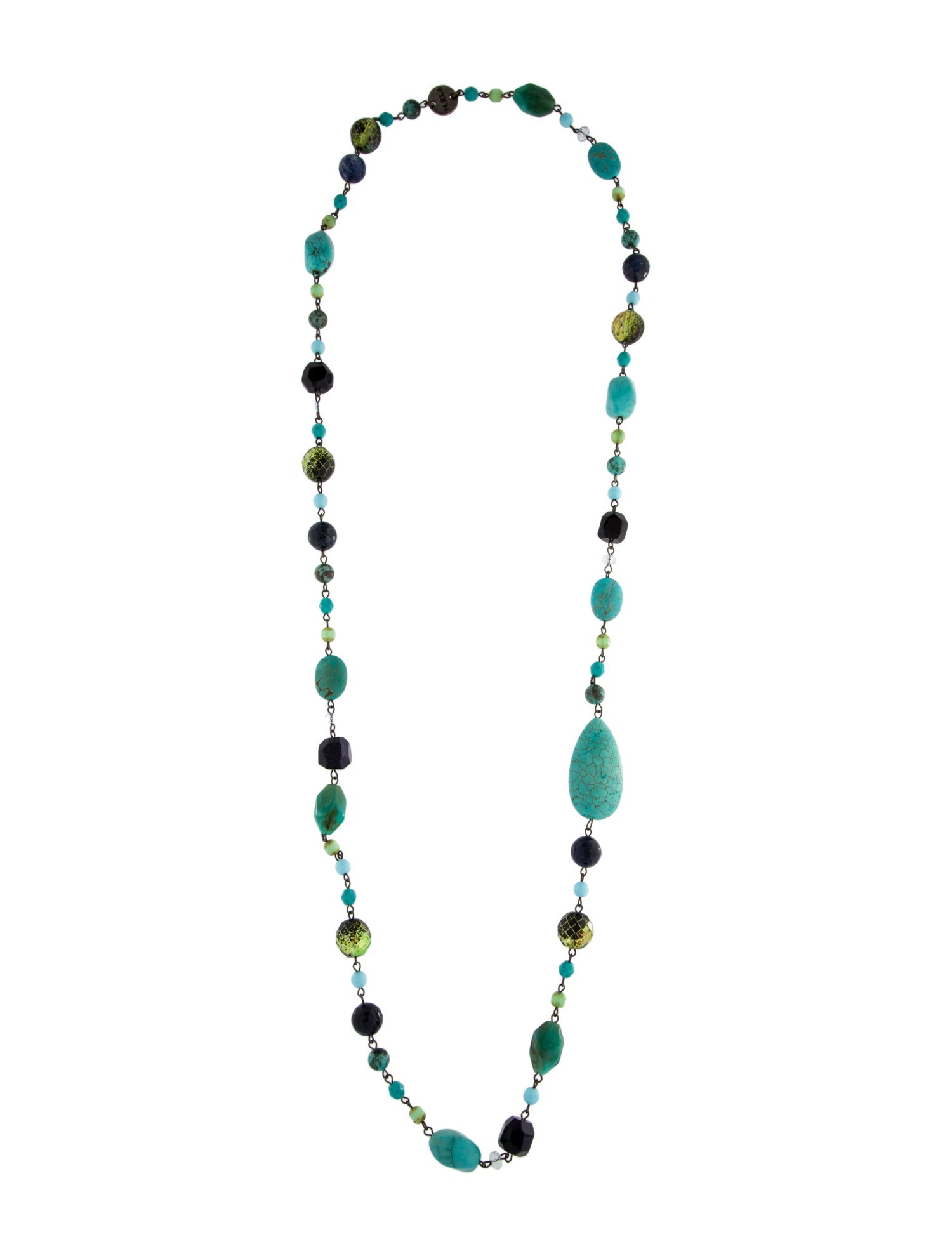 Furla Stone & Crystal Bead Strand Necklace