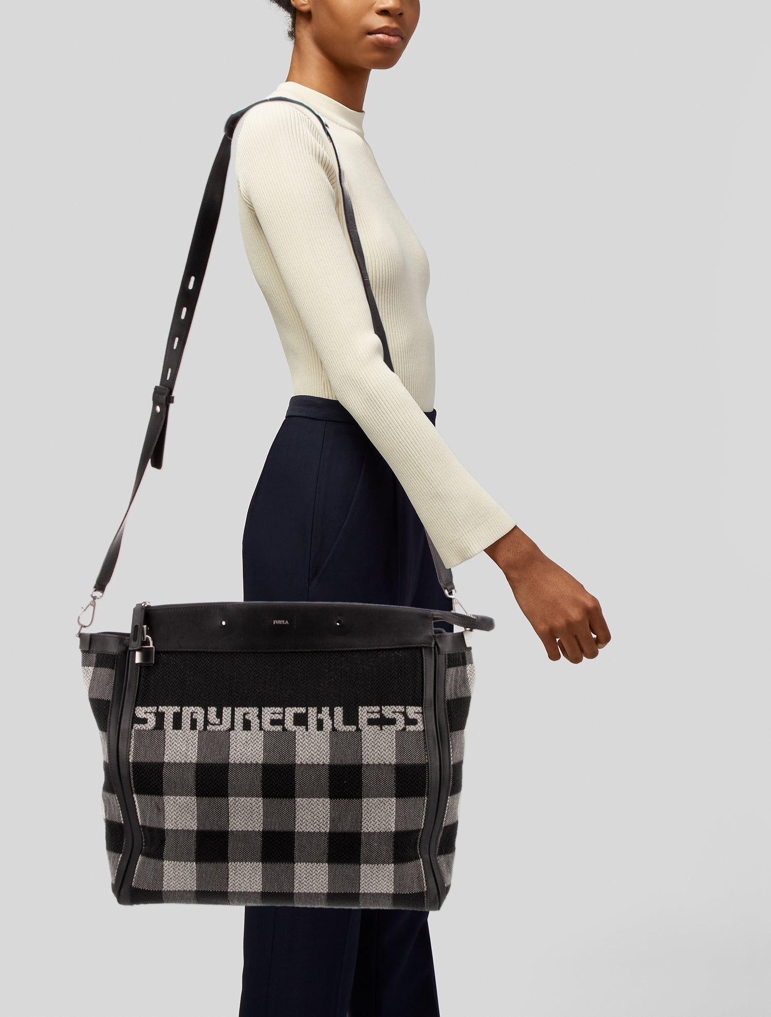 Furla Tweed Messenger Bag