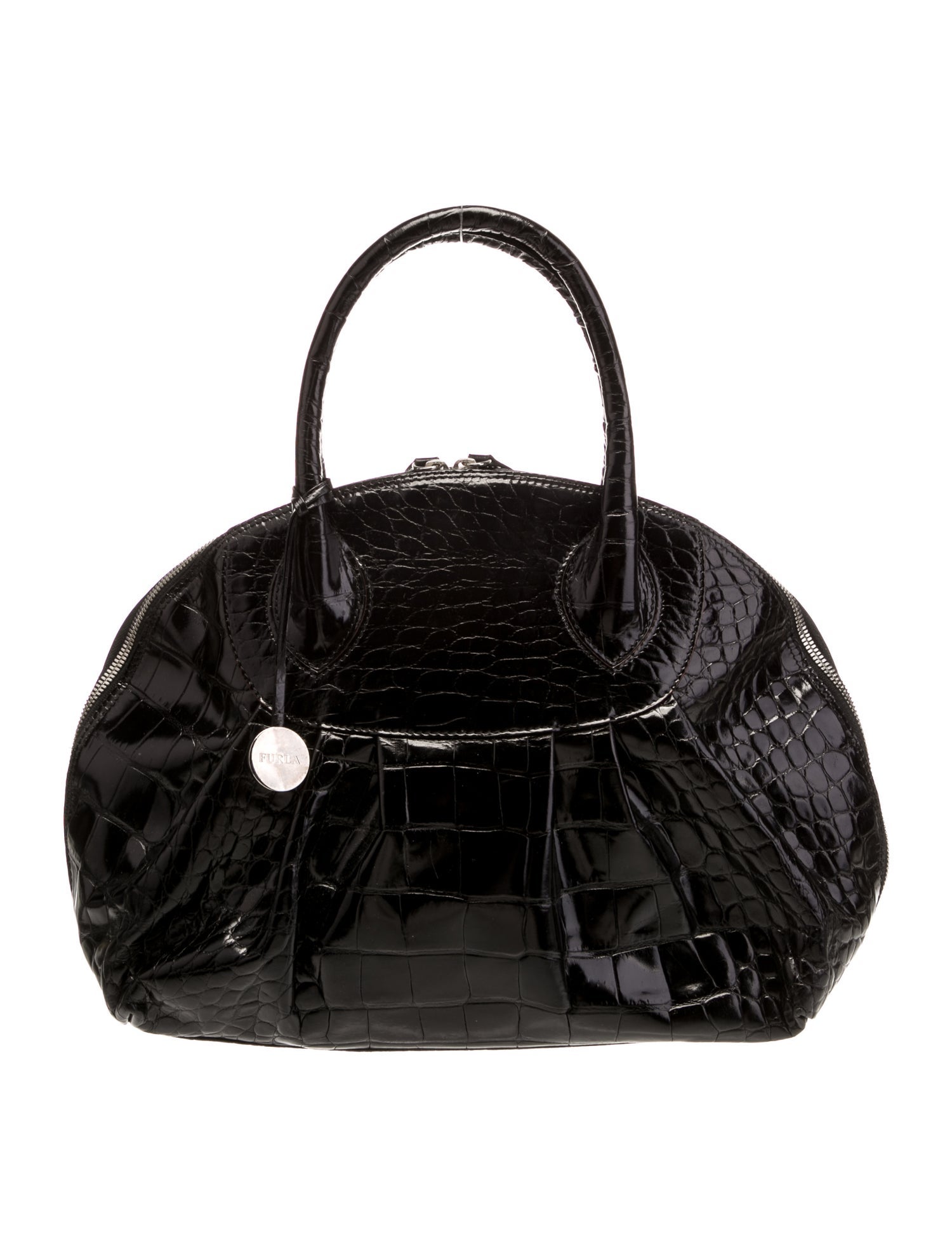 Furla Embossed Leather Top Handle Bag