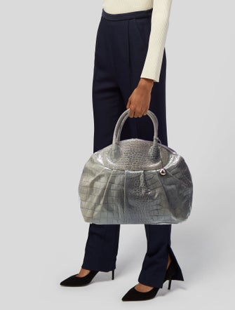 Furla Embossed Leather Top Handle Bag