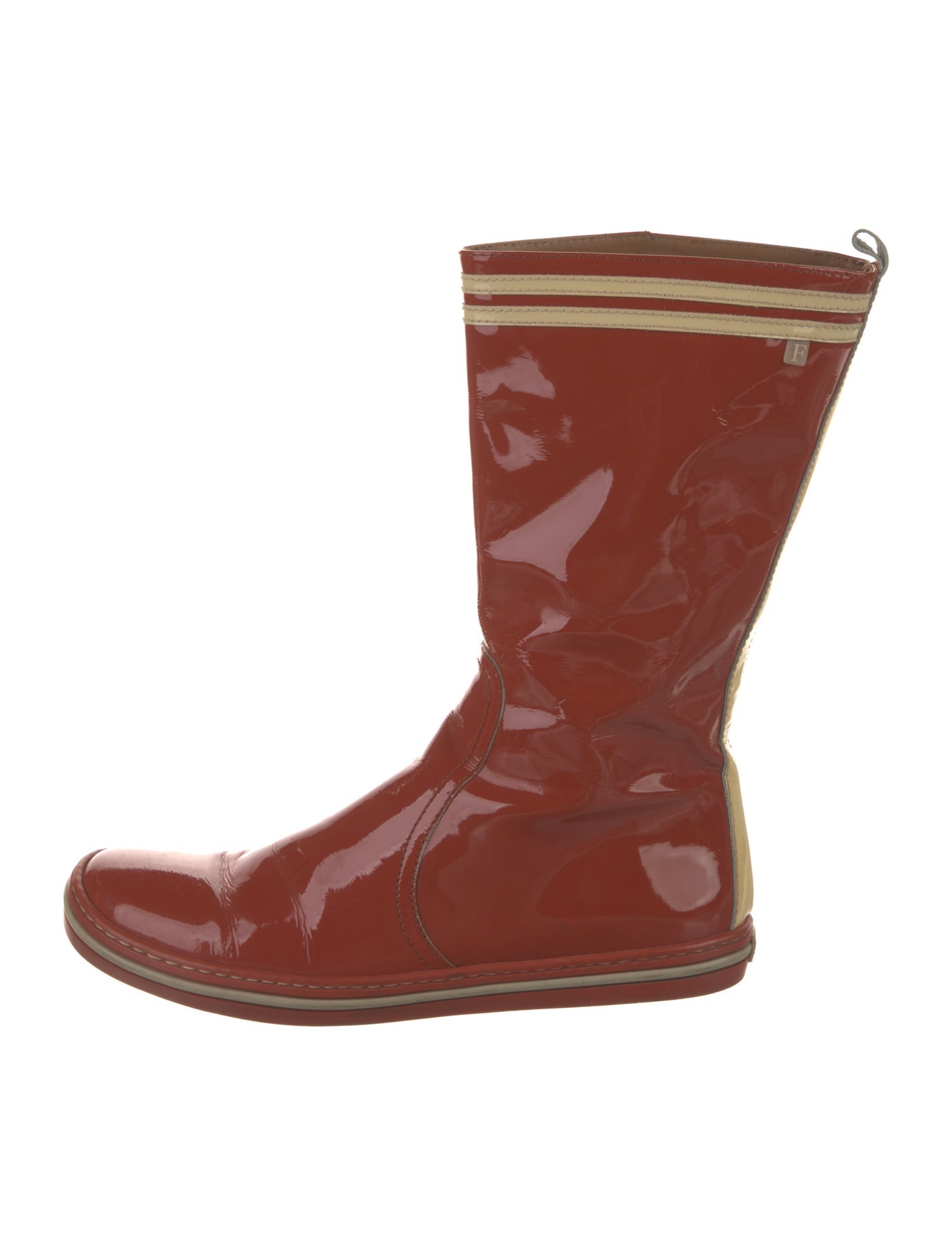 Furla PVC Colorblock Pattern Boots