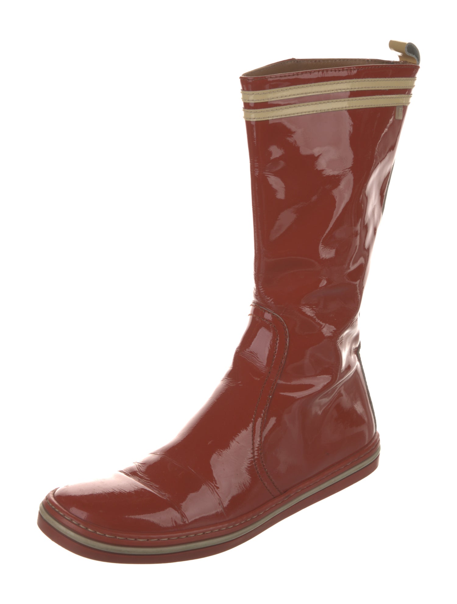 Furla PVC Colorblock Pattern Boots
