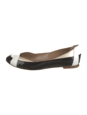 Furla Patent Leather Colorblock Pattern Flats
