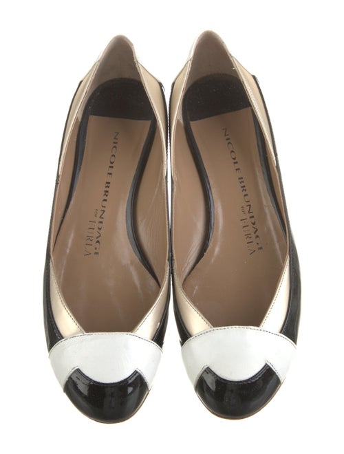 Furla Patent Leather Colorblock Pattern Flats