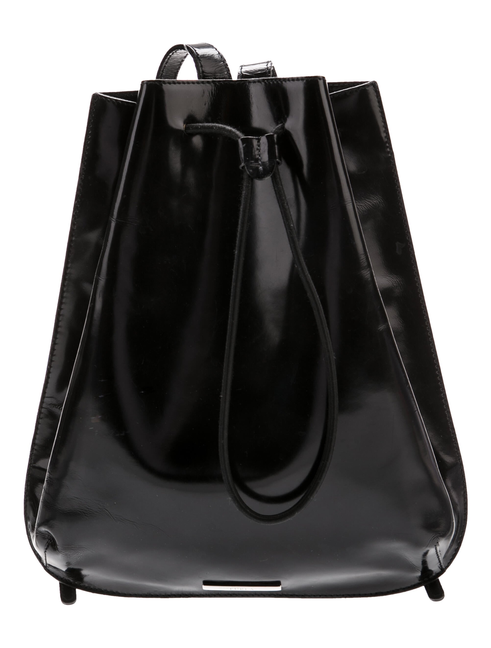 Furla Patent Leather Bucket Bag