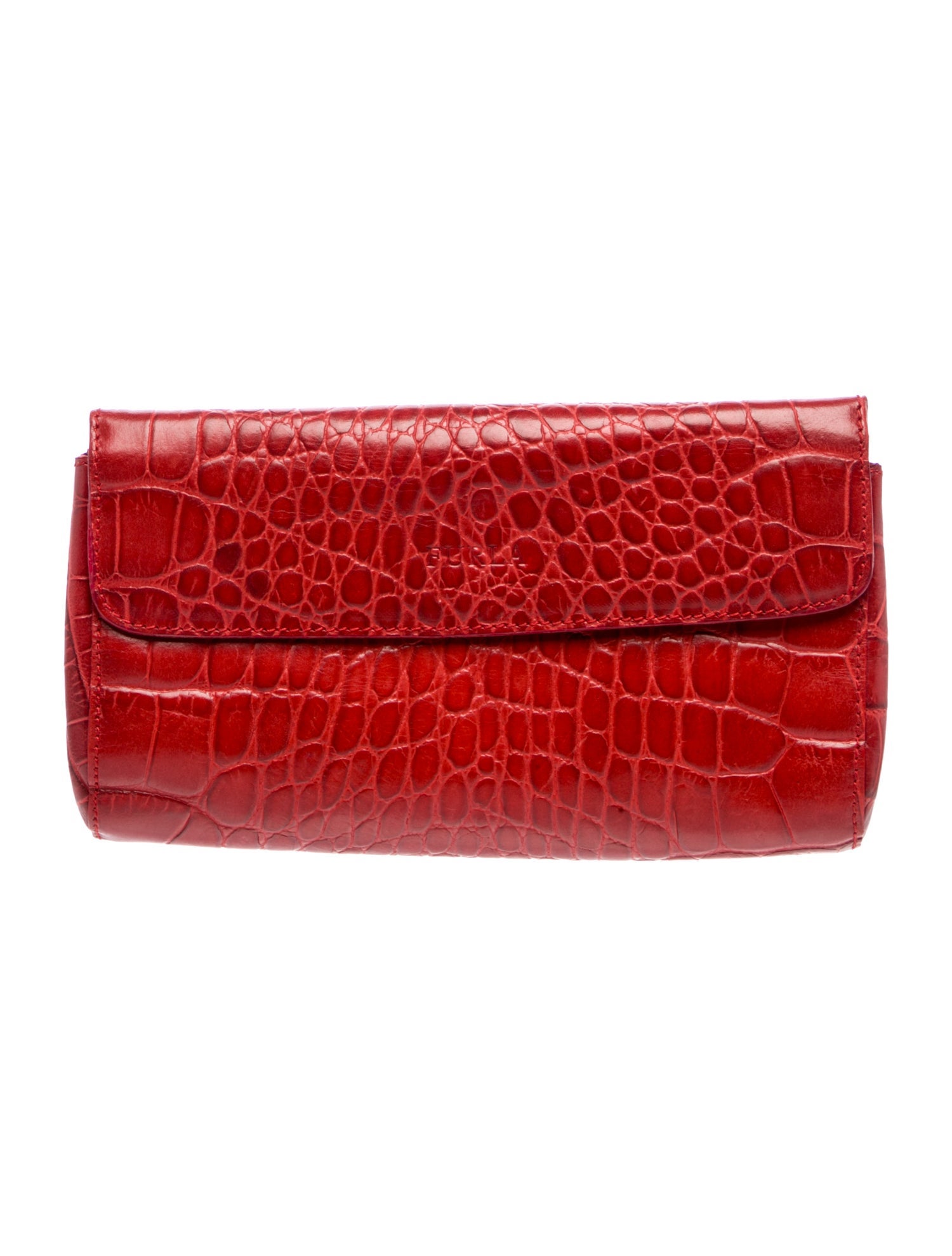Furla Embossed Leather Clutch
