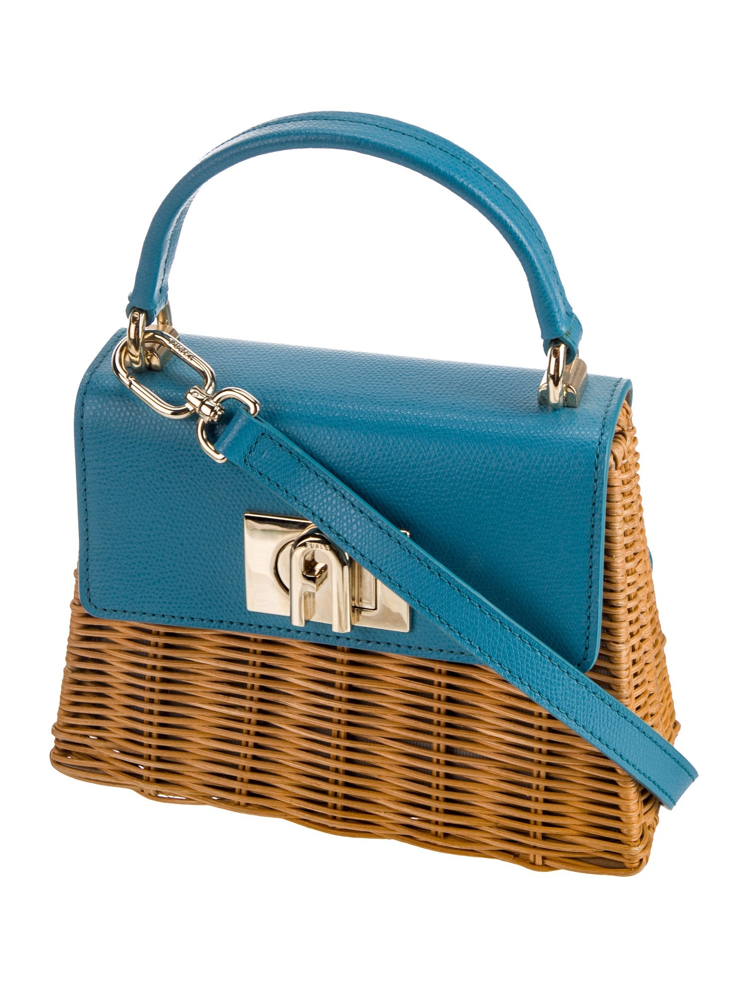 Furla Straw Top Handle Bag