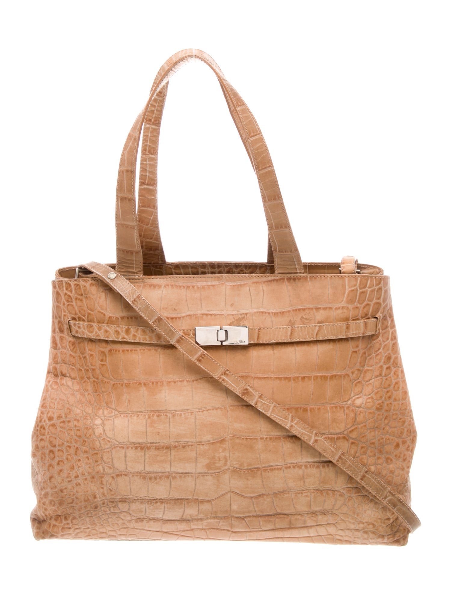 Furla Embossed Leather Shoulder Bag