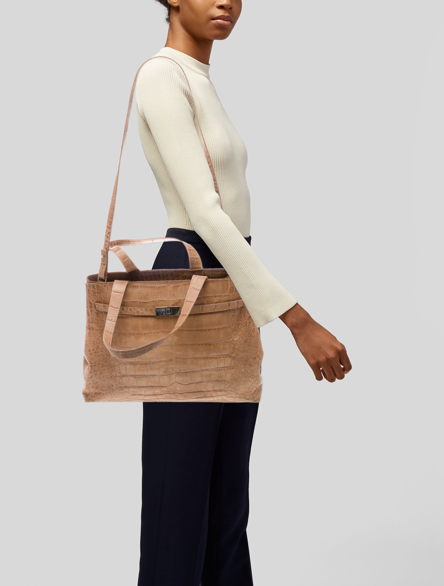 Furla Embossed Leather Shoulder Bag