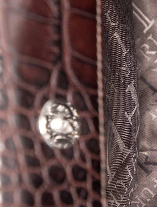 Furla Embossed Leather Shoulder Bag