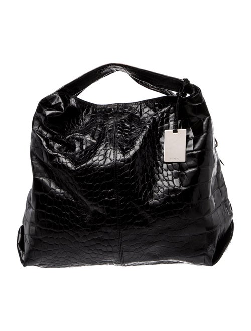 Furla Embossed Leather Hobo