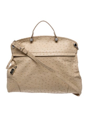 Furla Ostrich Top Handle Bag