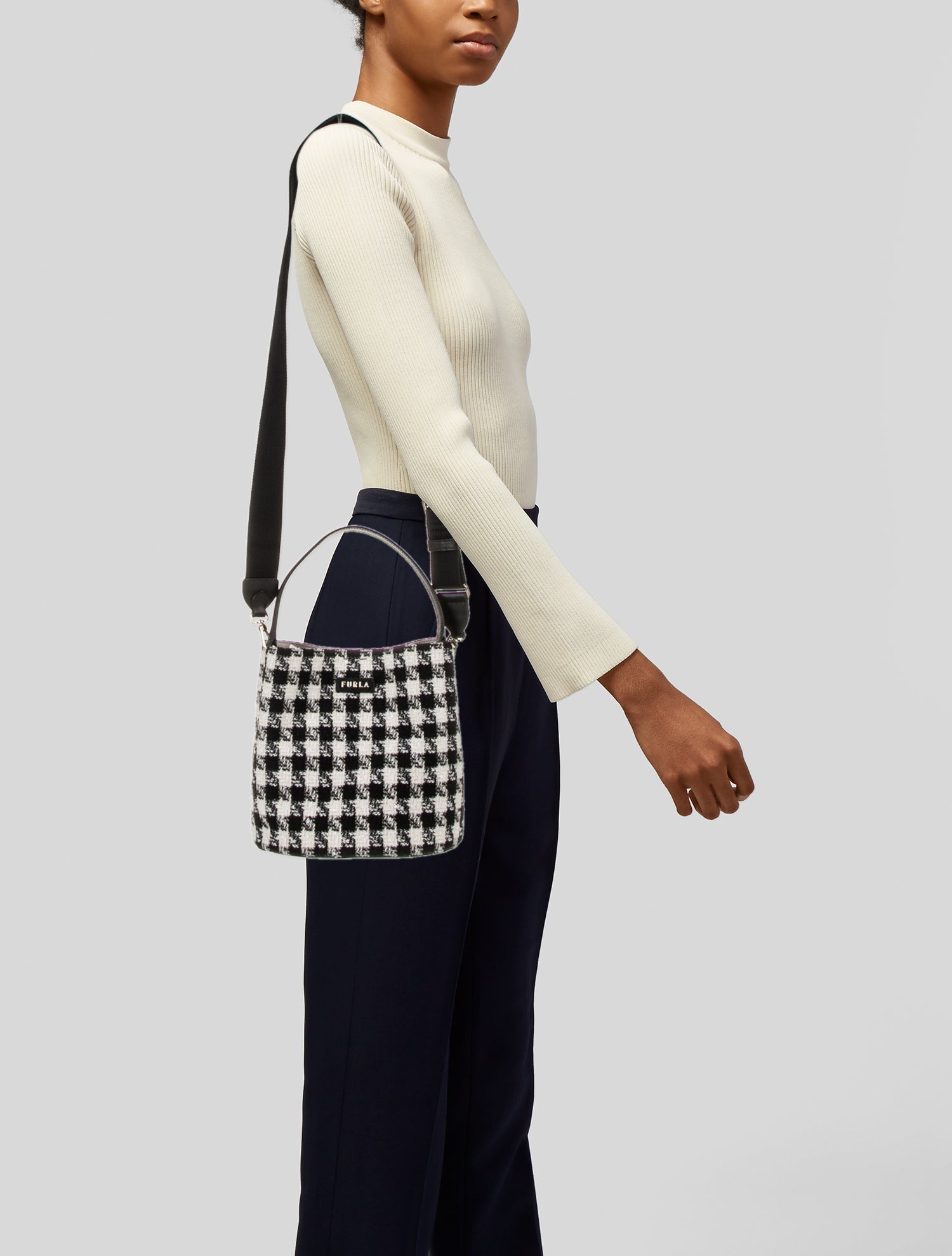 Furla Tweed Shoulder Bag