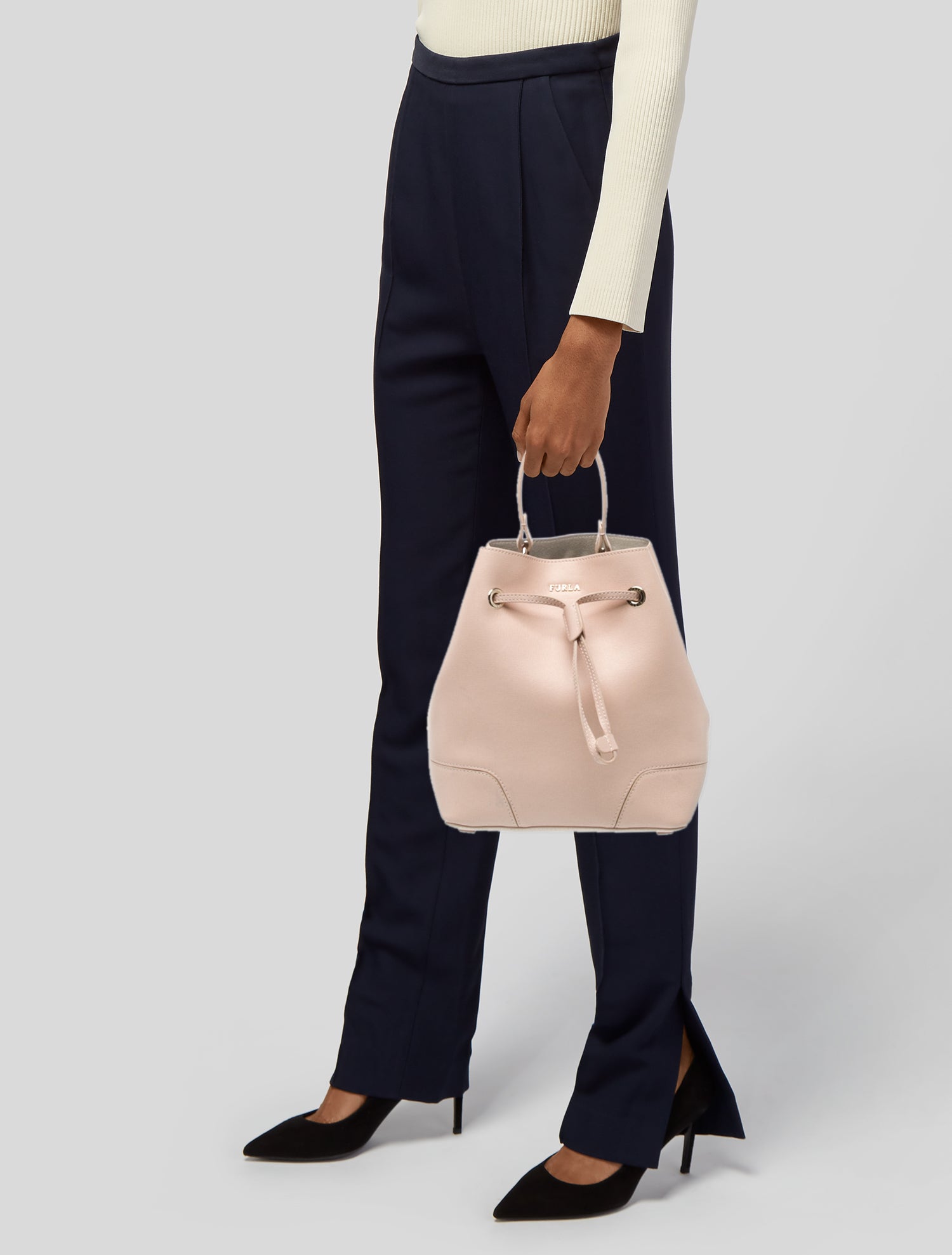 Furla Saffiano Leather Bucket Bag