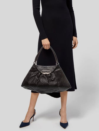 Furla Ostrich Shoulder Bag