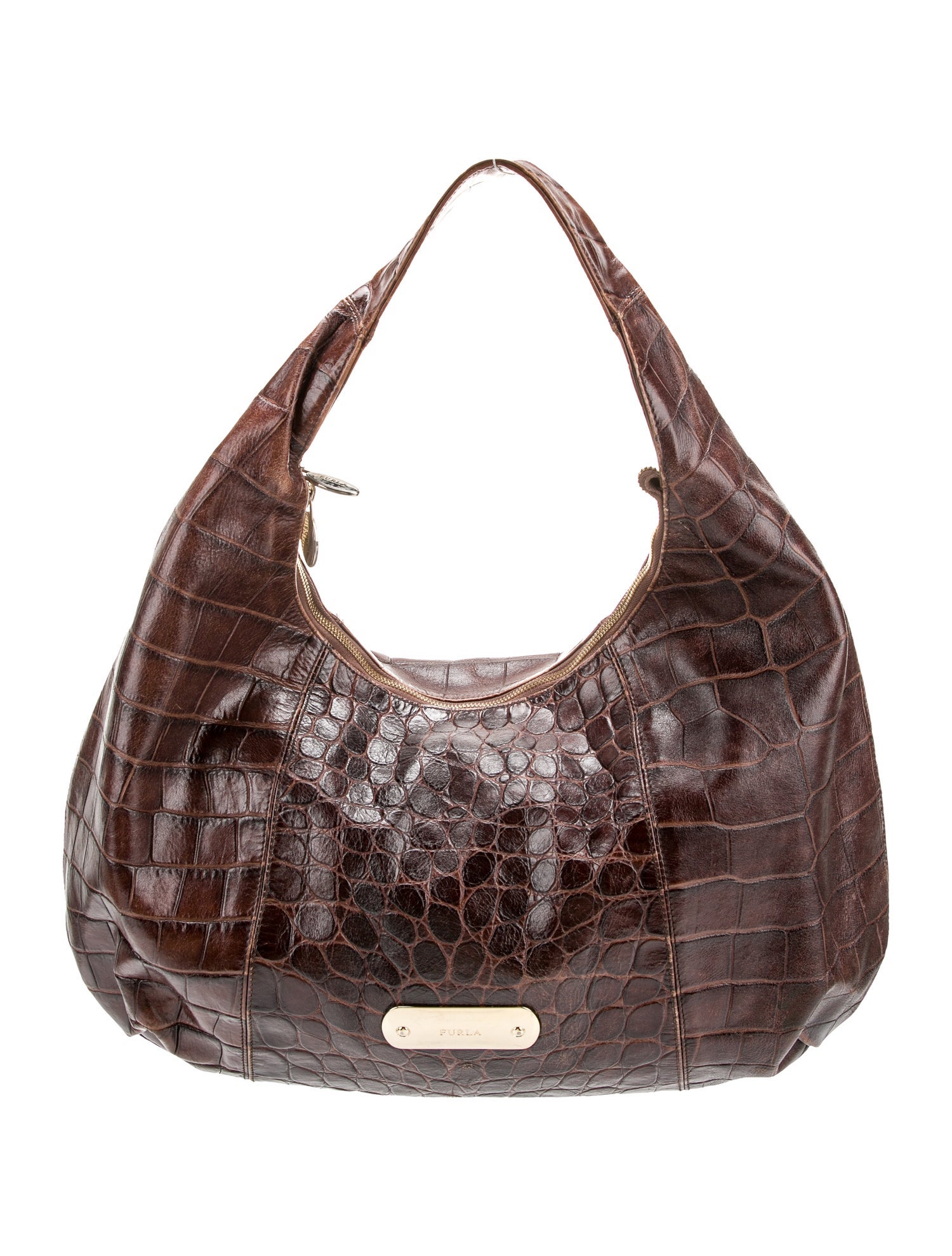 Furla Embossed Leather Shoulder Bag