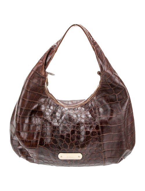 Furla Embossed Leather Shoulder Bag