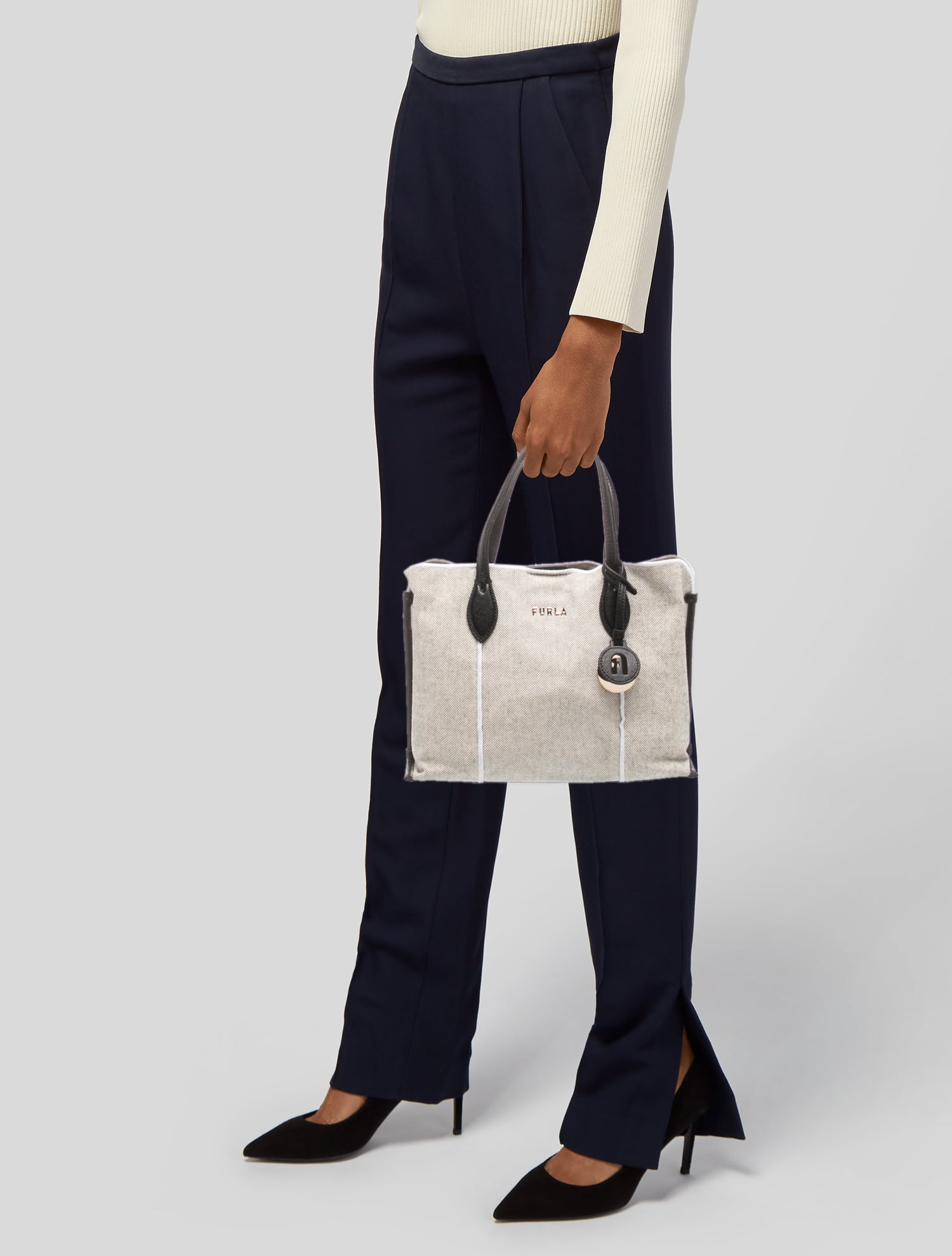 Furla Canvas Top Handle Bag