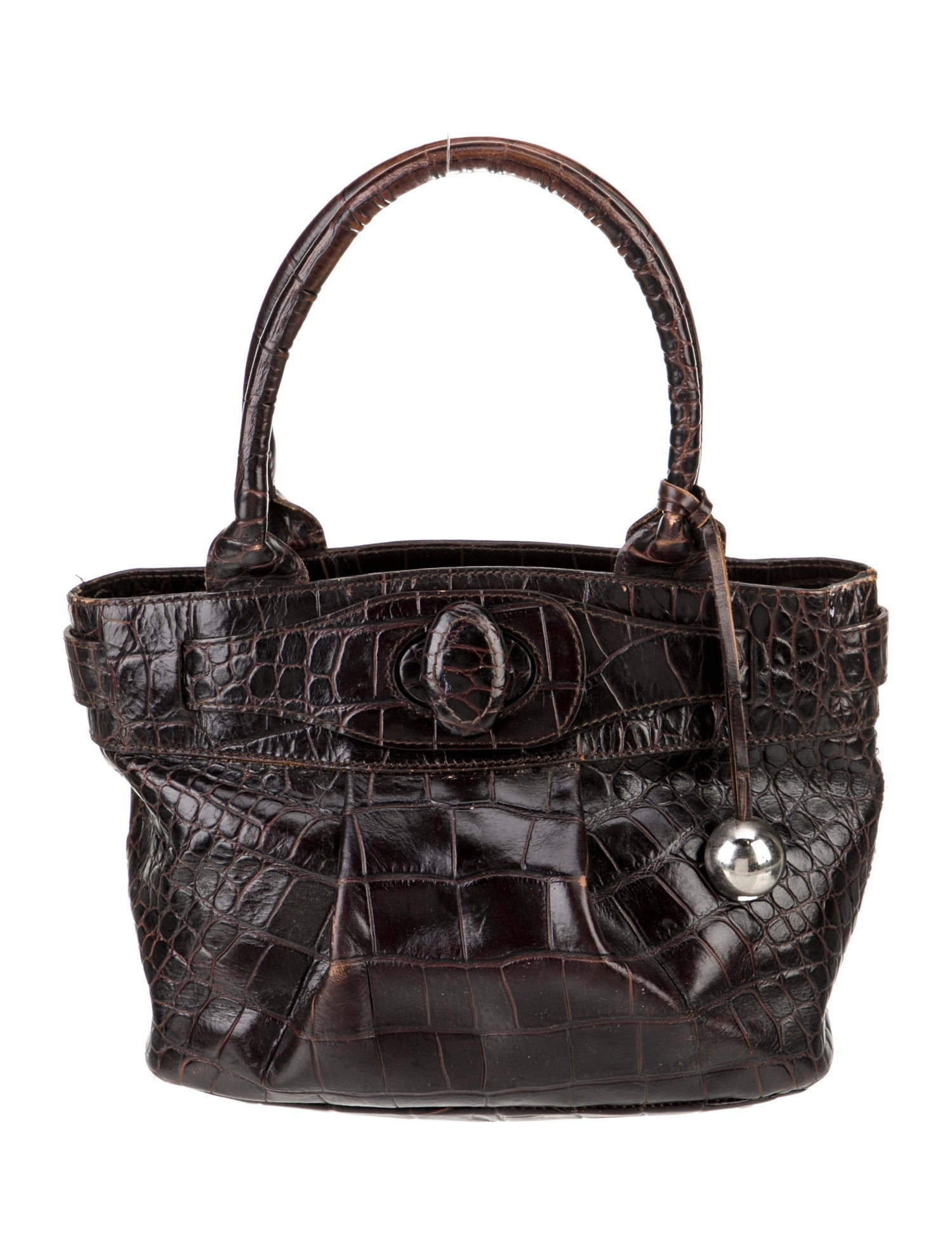 Furla Embossed Leather Top Handle Bag