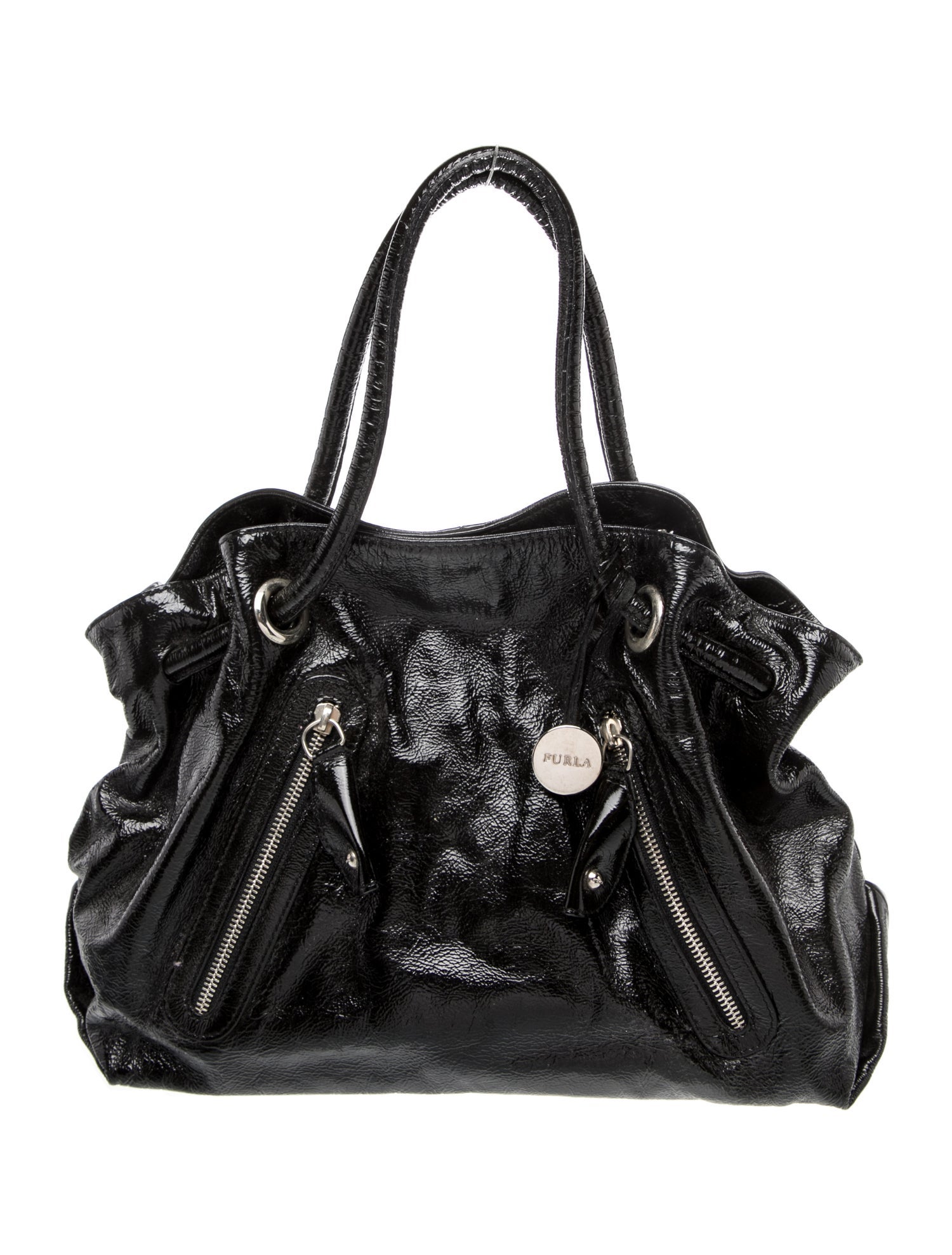 Furla Patent Leather Top Handle Bag