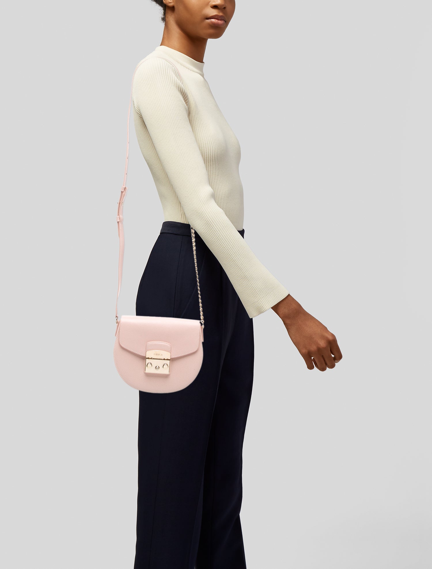 Furla Leather Metropolis Mini - Pink Crossbody Bags, Handbags