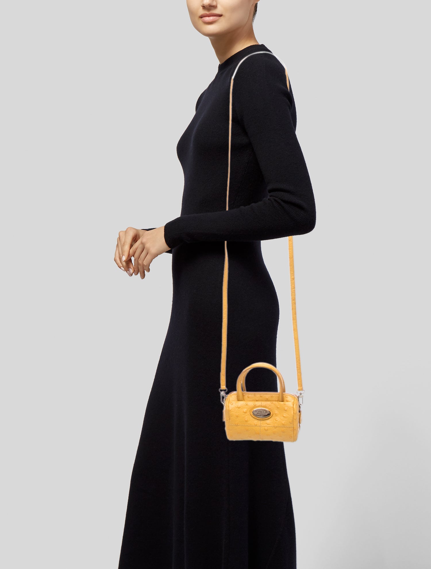 Furla Ostrich Shoulder Bag