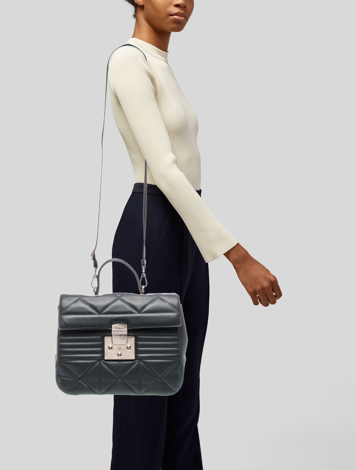 Furla Leather Top Handle Bag