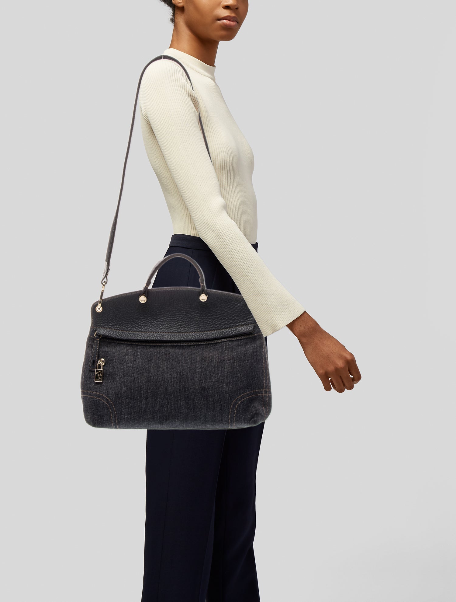 Furla Canvas Top Handle Bag