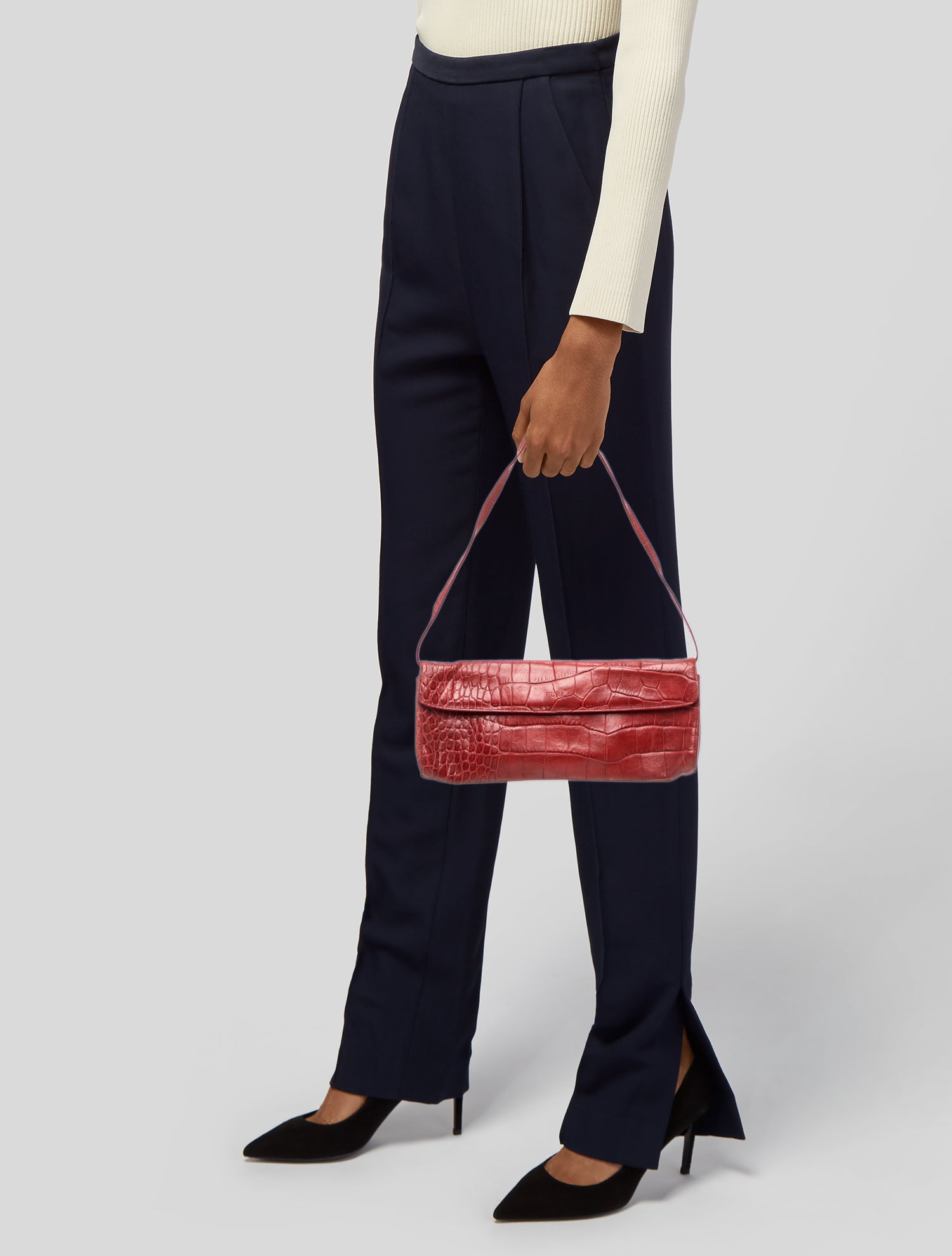 Furla Embossed Leather Shoulder Bag