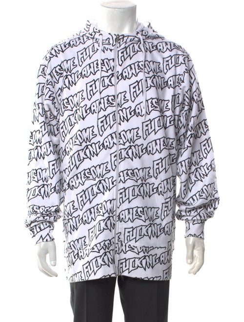 Fucking Awesome All-Over Logo Print Zip-Up Printed Hoodie