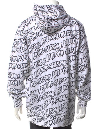 Fucking Awesome All-Over Logo Print Zip-Up Printed Hoodie
