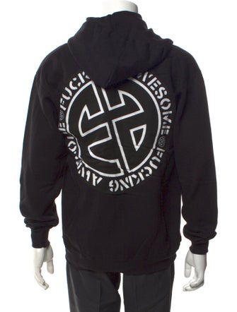 Fucking Awesome Zip-Up Graphic Print Hoodie