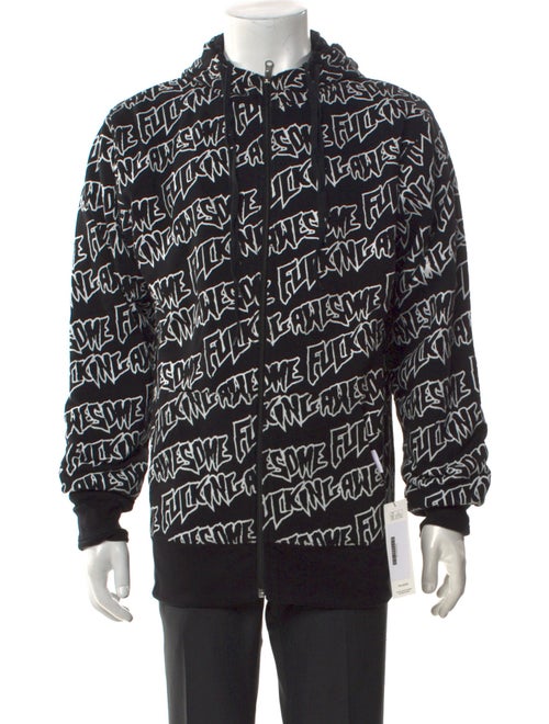 Fucking Awesome All-Over Logo Print Zip-Up Reversible Printed Hoodie