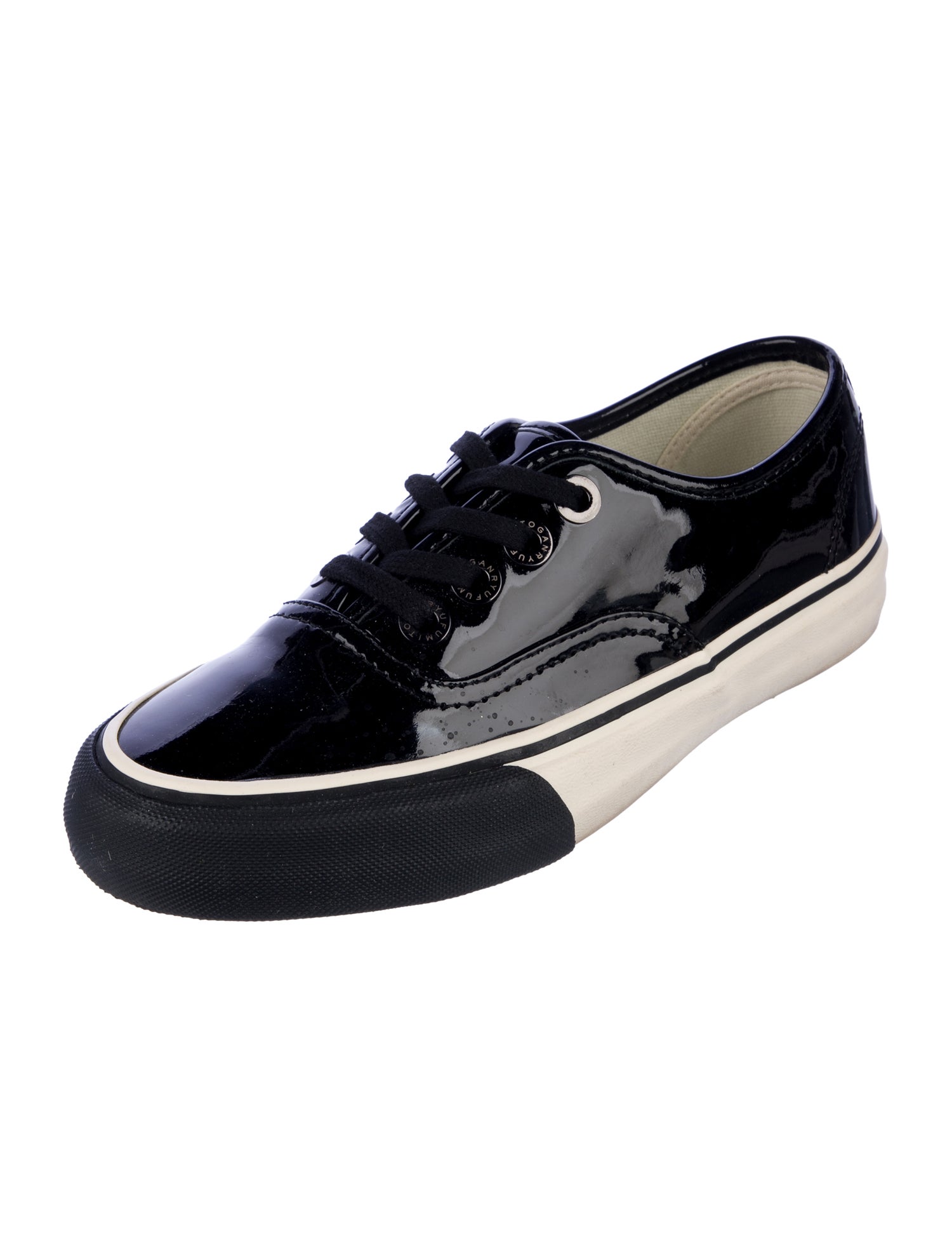 Fumito Ganryu Patent Leather Colorblock Pattern Sneakers