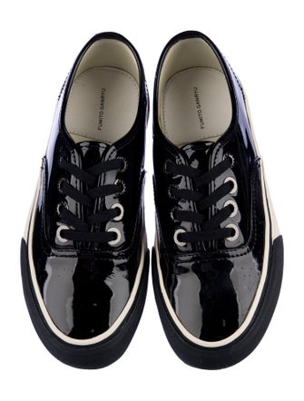 Fumito Ganryu Patent Leather Colorblock Pattern Sneakers