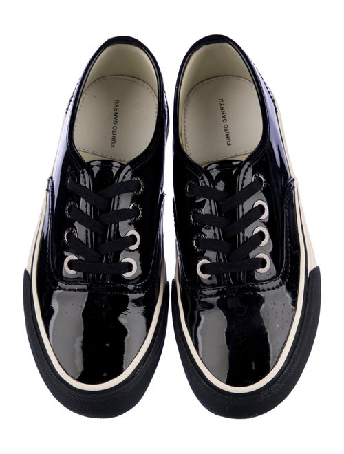 Fumito Ganryu Patent Leather Colorblock Pattern Sneakers